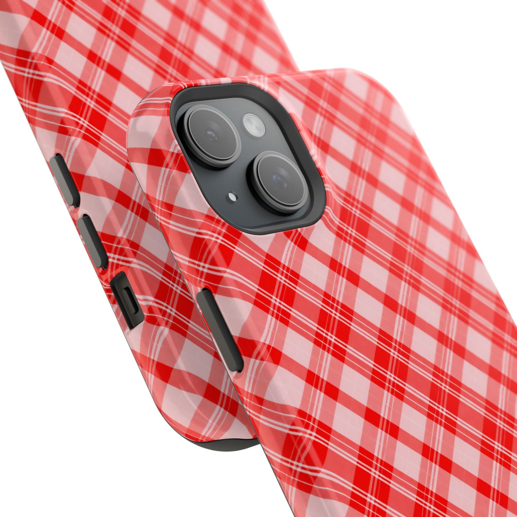 Red Plaid Magnetic Impact-Resistant iPhone Case | MagSafe