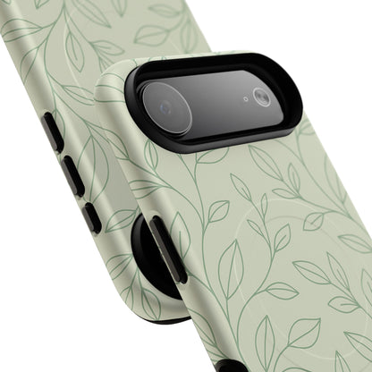 Sage Botanical Leaves Floral iPhone Case | MagSafe