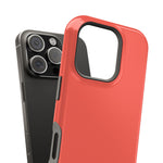 Coral Flame (Red) Solid Color MagSafe Compatible Impact-Resistant iPhone Case | Slim Magnetic Protective Cover