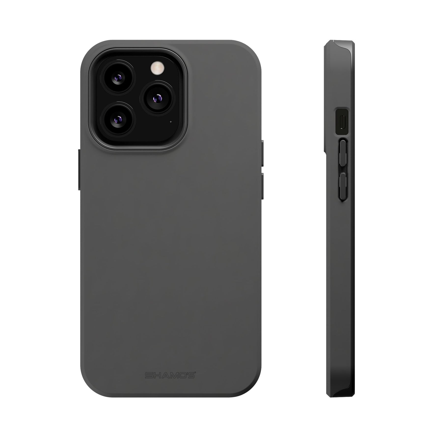 Charcoal Ink Black Solid Color Impact-Resistant iPhone Case | Slim Shockproof Magsafe-Compatible