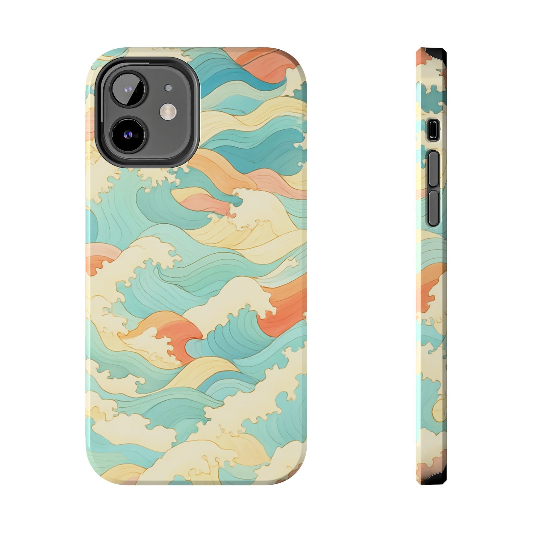 Ocean Wave Tough Phone Case — Pastel Retro Surf Pattern  Shamo's iPhone 12
