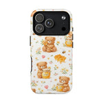 Honey Teddy Bear iPhone Case — Yellow Bee & Honey Pot Design with MagSafe