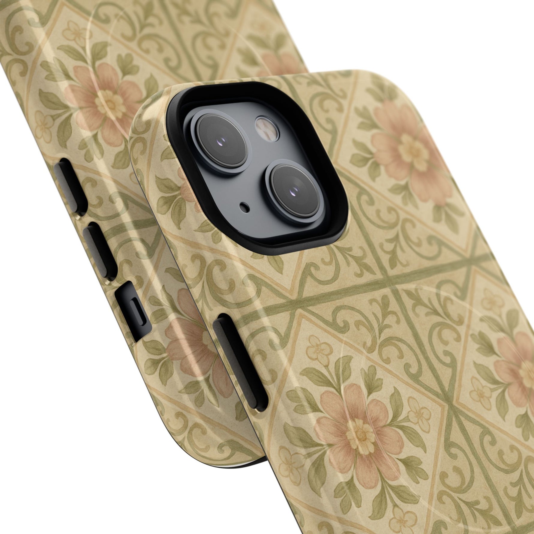 Vintage Rustic Foral Tiles iPhone Case | MagSafe - Shamo's