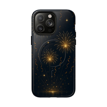 Gold Fireworks Celebration iPhone Case with MagSafe - Shamo's