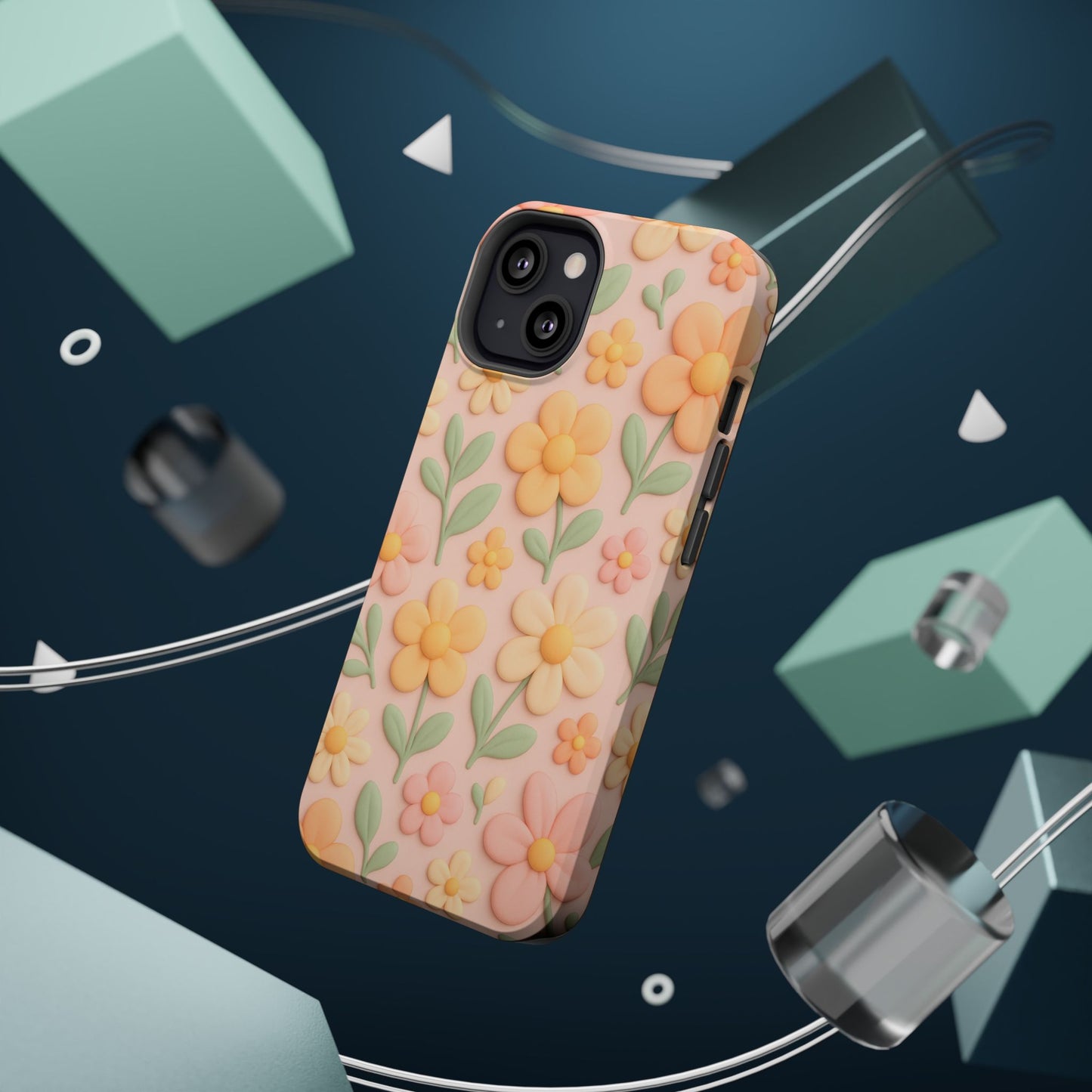 Vintage Floral 3D iPhone Case | MagSafe Compatible