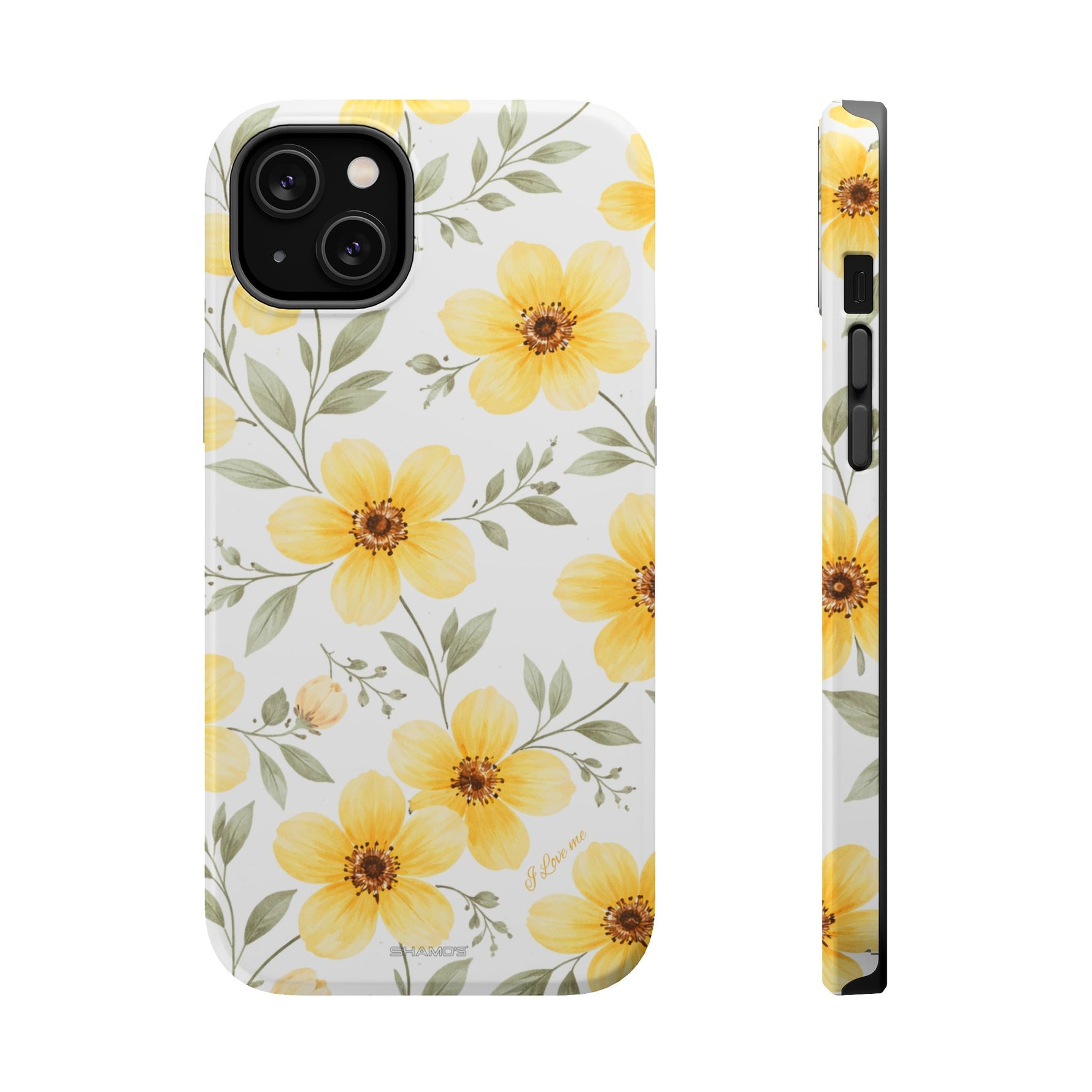 Yellow Flowers Summer Floral Magnetic Impact-Resistant iPhone Case with MagSafe Compatibility - iPhone 14 Plus / Glossy - Shamo's