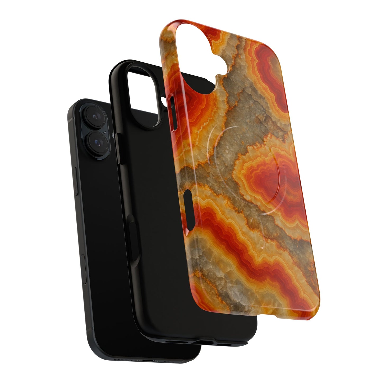 Agate Glow Marble iPhone Case Orange Geode Stone Design with MagSafe