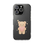Romantic Teddy Bear Impact-Resistant iPhone Case with Heart Design - Shamo's