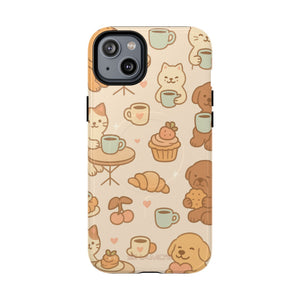 Coffee Cats & Dogs Phone Case with MagSafe - iPhone 14 Plus / Glossy #iphone-14-plus