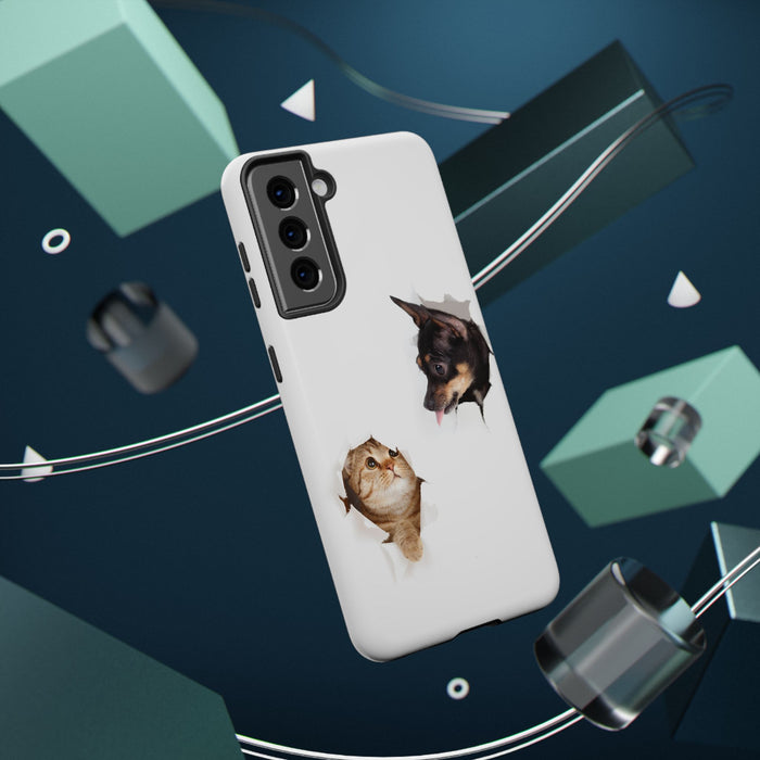 Impact-Resistant Cases with a cat and a dog