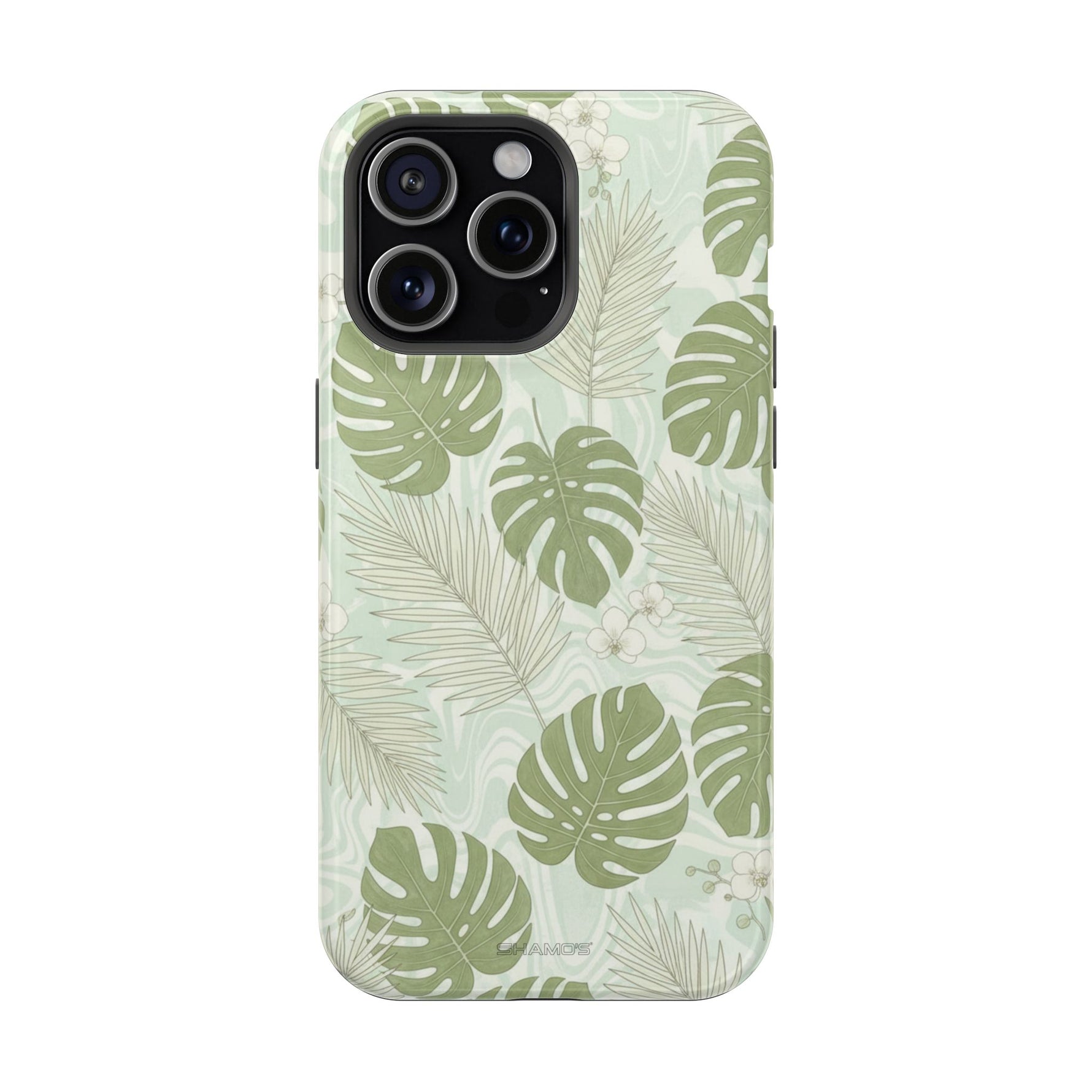 Tropical Monstera Phone Case, Impact-Resistant Magnetic iPhone Cover with MagSafe Compatibility