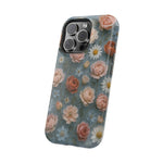Frozen Floral Vintage Roses & Daisies iPhone Case with MagSafe compatibility  Shamo's