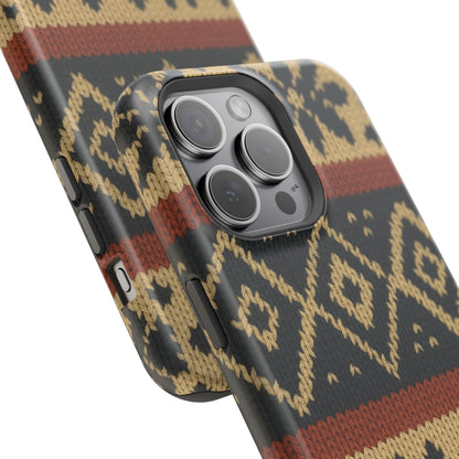 Nordic Knit Pattern MagSafe Impact-Resistant iPhone Case