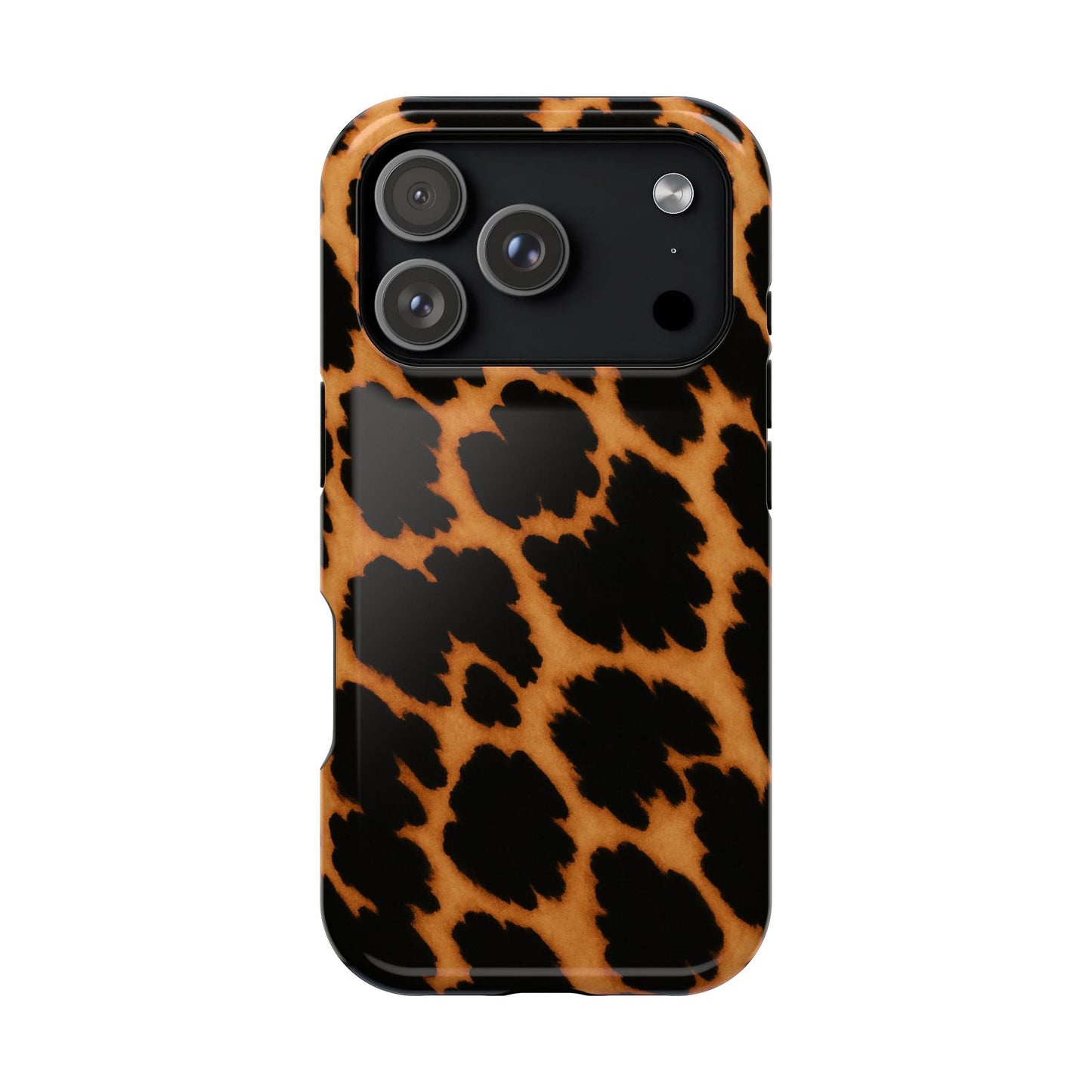 Leopard Print Impact-Resistant iPhone Case with MagSafe compatibility