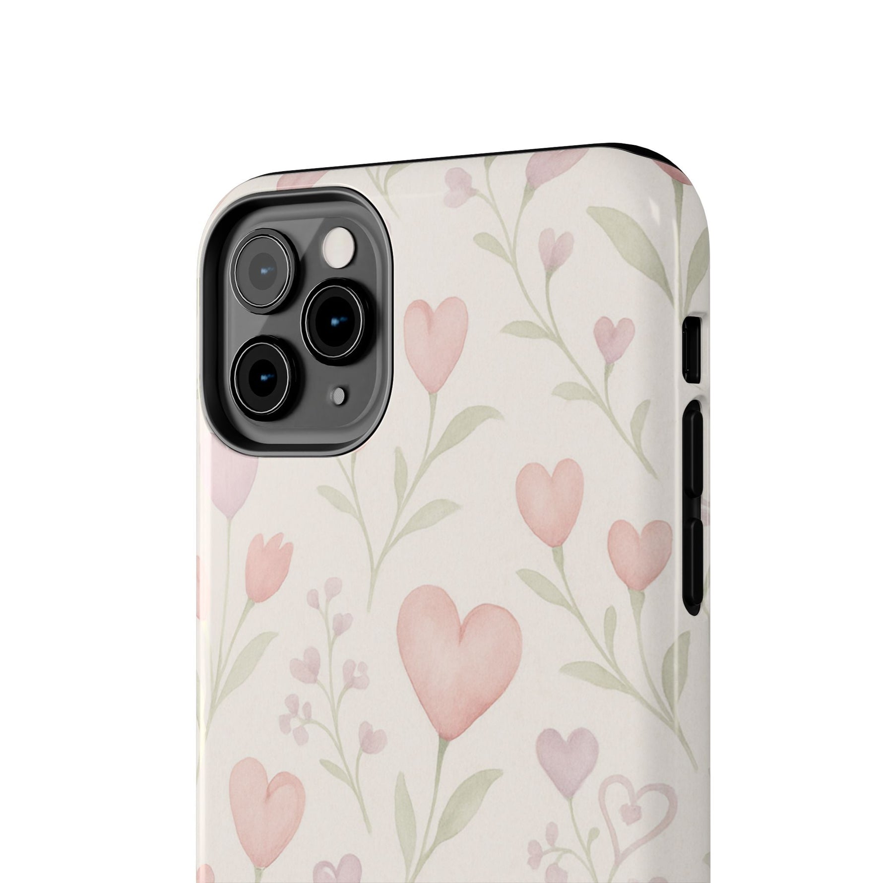 Pink Watercolor Heart Floral Pattern | Tough Impact Phone Case  Shamo's
