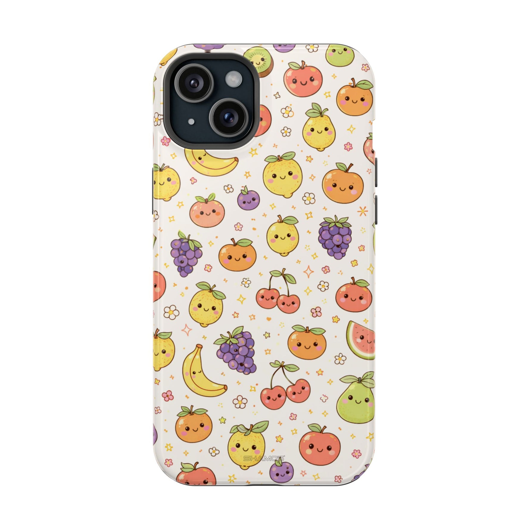 Cute Kawaii Fun Fruit Pattern Magnetic Impact-Resistant iPhone Case with MagSafe Compatibility