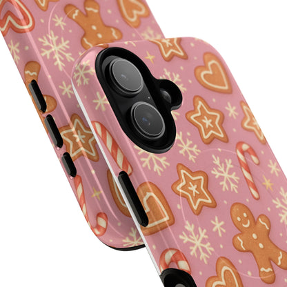 Pink Gingerbread Holiday iPhone Case with MagSafe compatibility