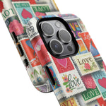 Vintage Romantic Love Stamp iPhone Case | Tough Protection + MagSafe