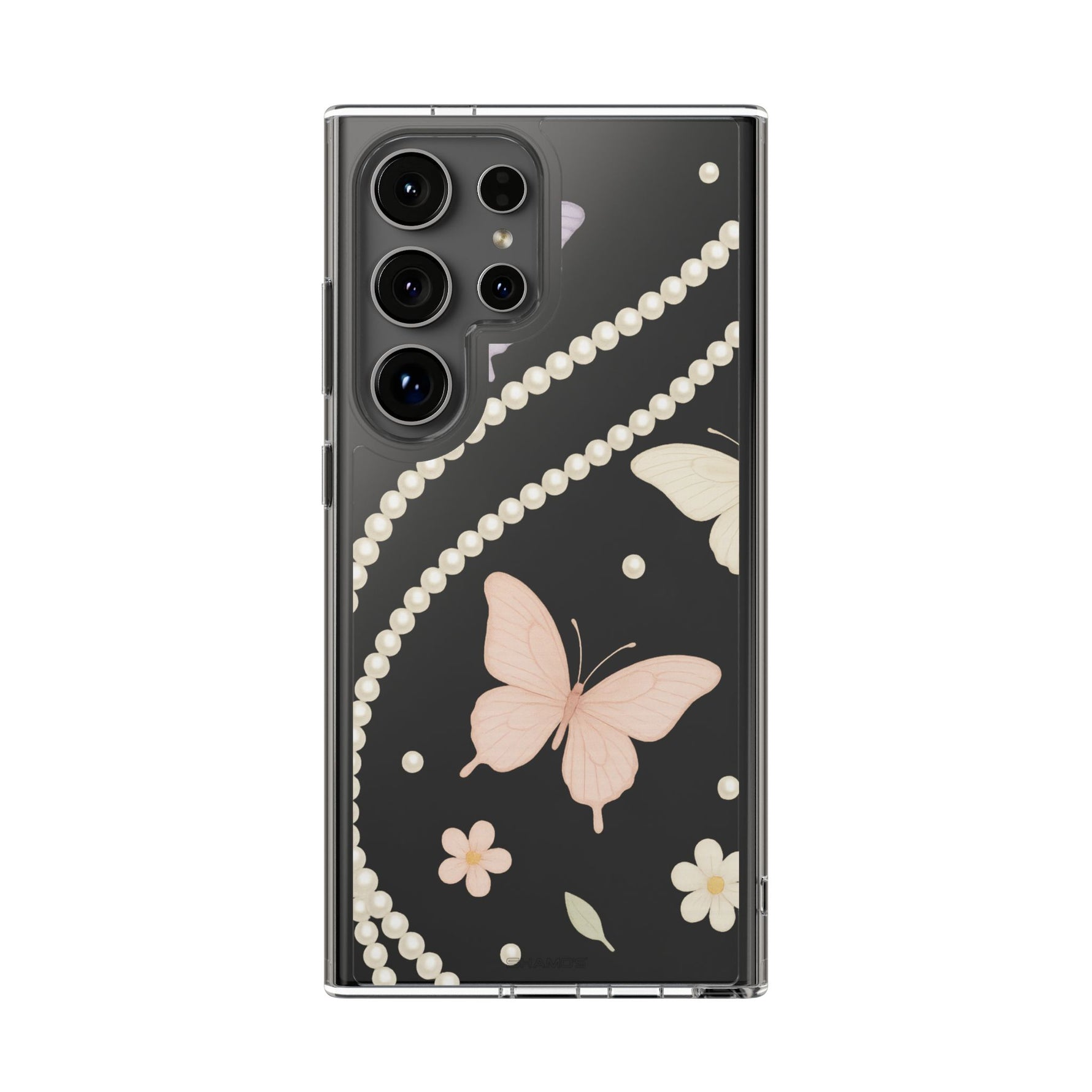 Butterfly Pearl Impact-Resistant Clear iPhone Case - Samsung Galaxy S24 Ultra / Without gift packaging - Shamo's