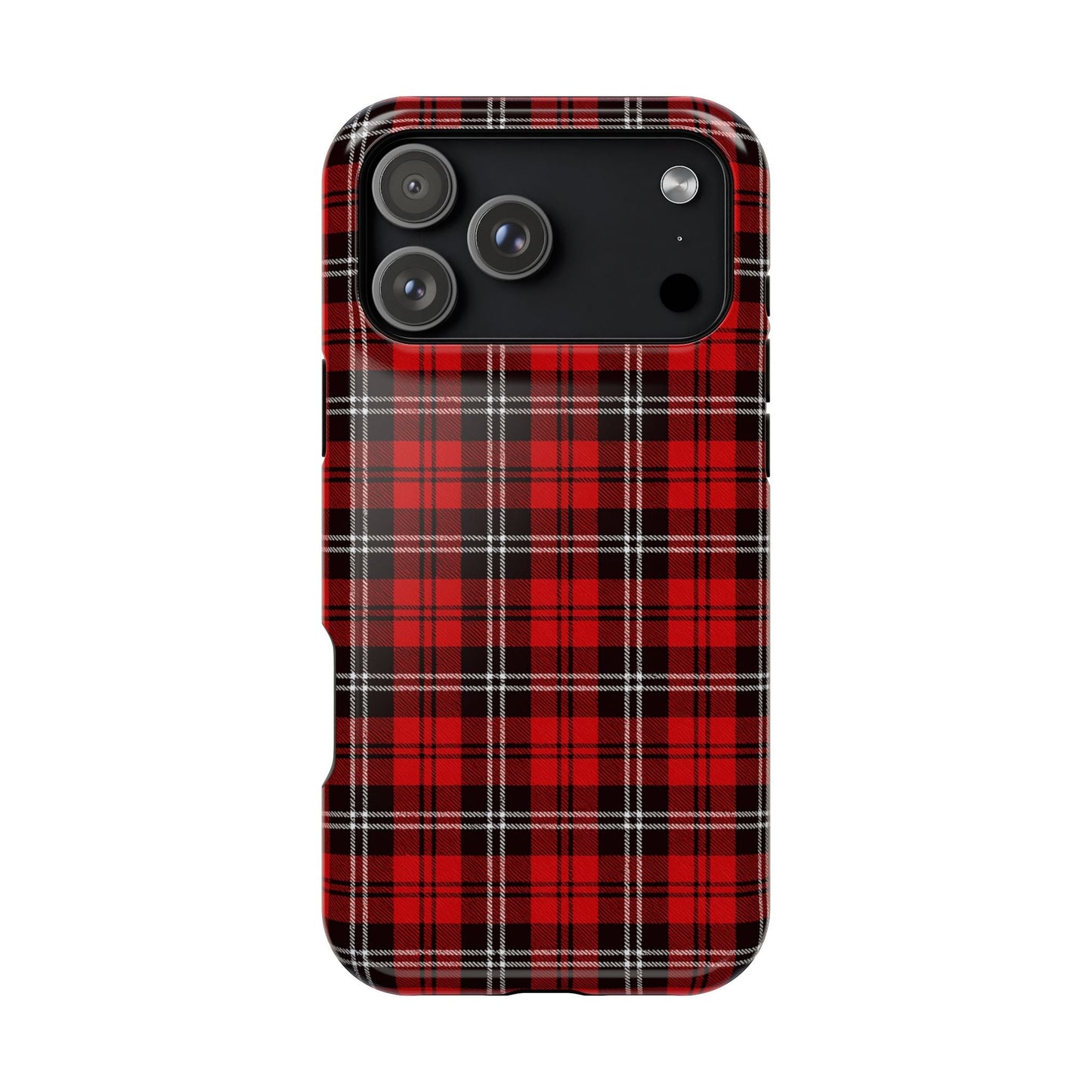 Red Tartan Plaid Impact-Resistant iPhone Case | MagSafe compatibility  Shamo's iPhone 17 Pro Max / Glossy