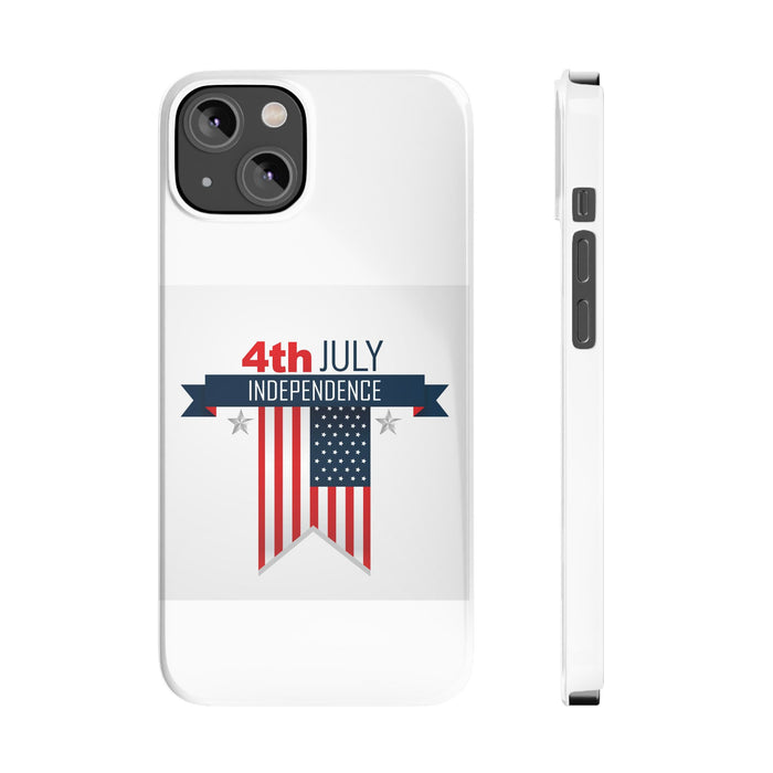 Slim Phone Cases with 4th of July writing for iPhone 17 and more