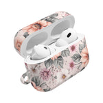 Floral Pink Vintage AirPod Case — Pastel Flower Protective Cover - AirPods Pro Gen 1 / White / Glossy - Shamo's
