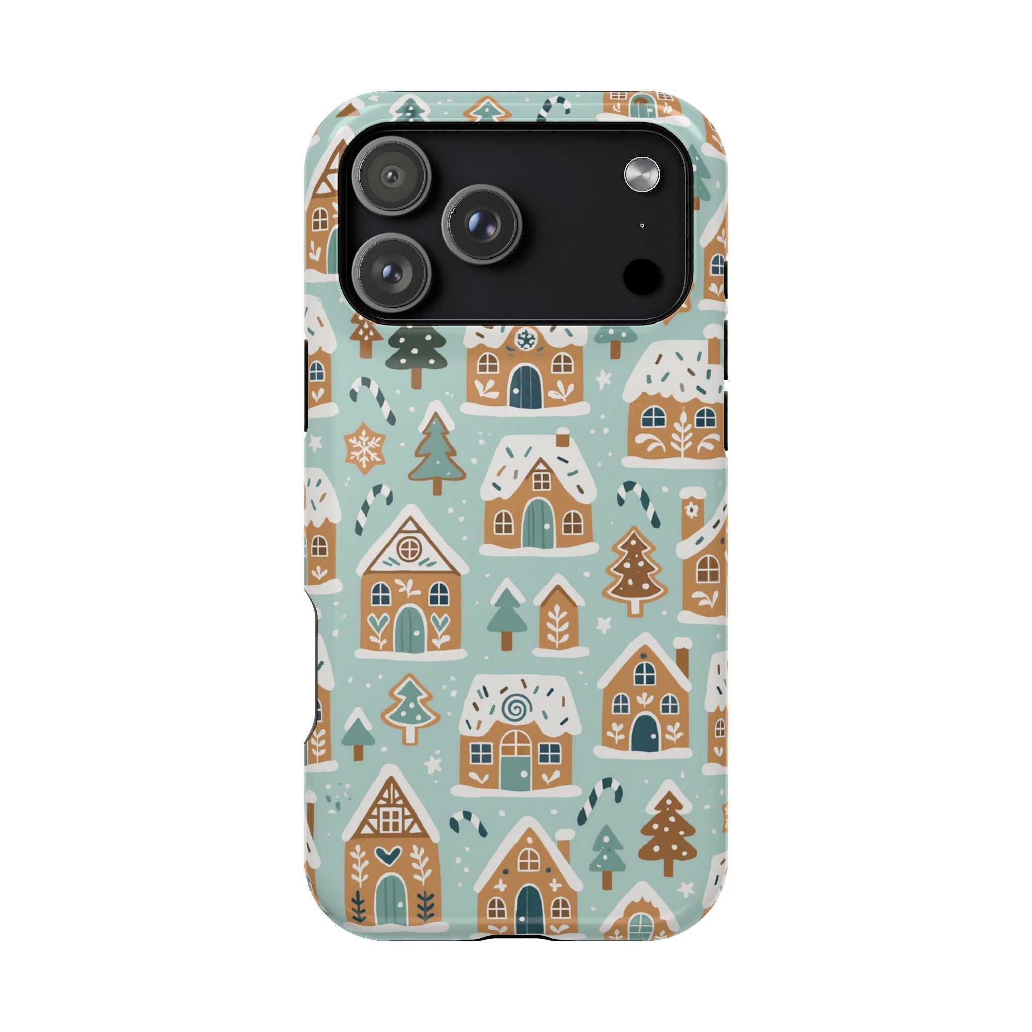 Winter Gingerbread Village Holiday Theme iPhone Case with MagSafe compatibility  Shamo's iPhone 17 Pro Max / Glossy
