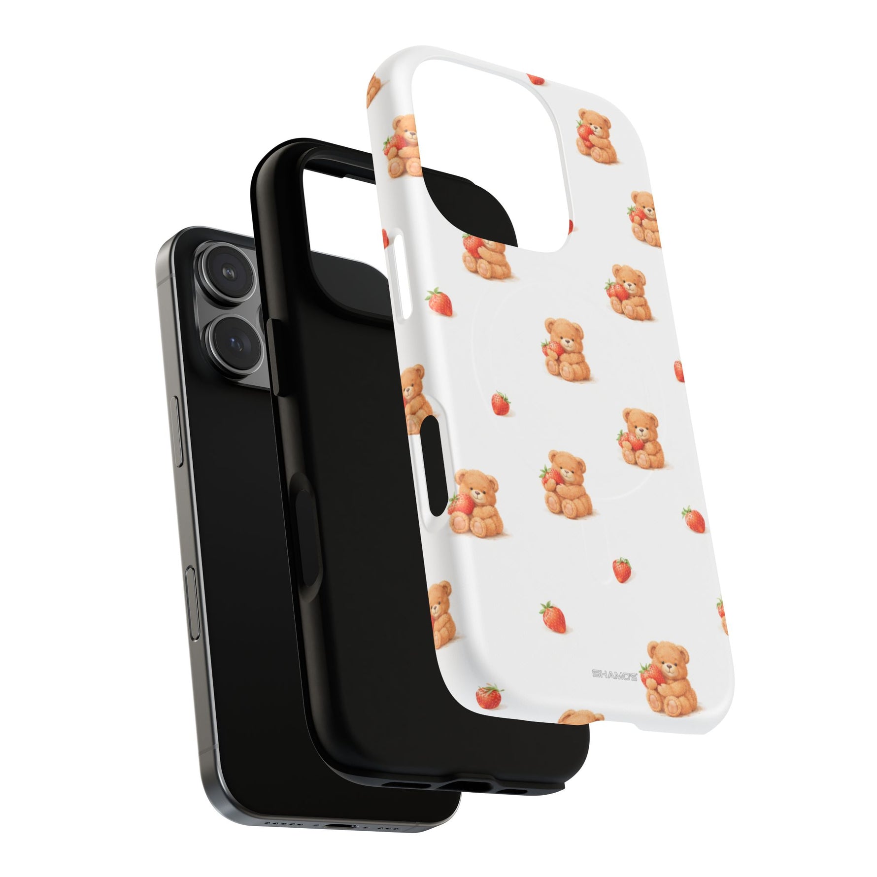 Strawberry Teddy iPhone Case with MagSafe