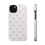 Pink Polka Dot Impact-Resistant Phone Case | MagSafe