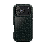 Dark Carbon Fiber Texture Magnetic Impact-Resistant iPhone Case | MagSafe compatible - iPhone 17 Pro / Glossy - Shamo's