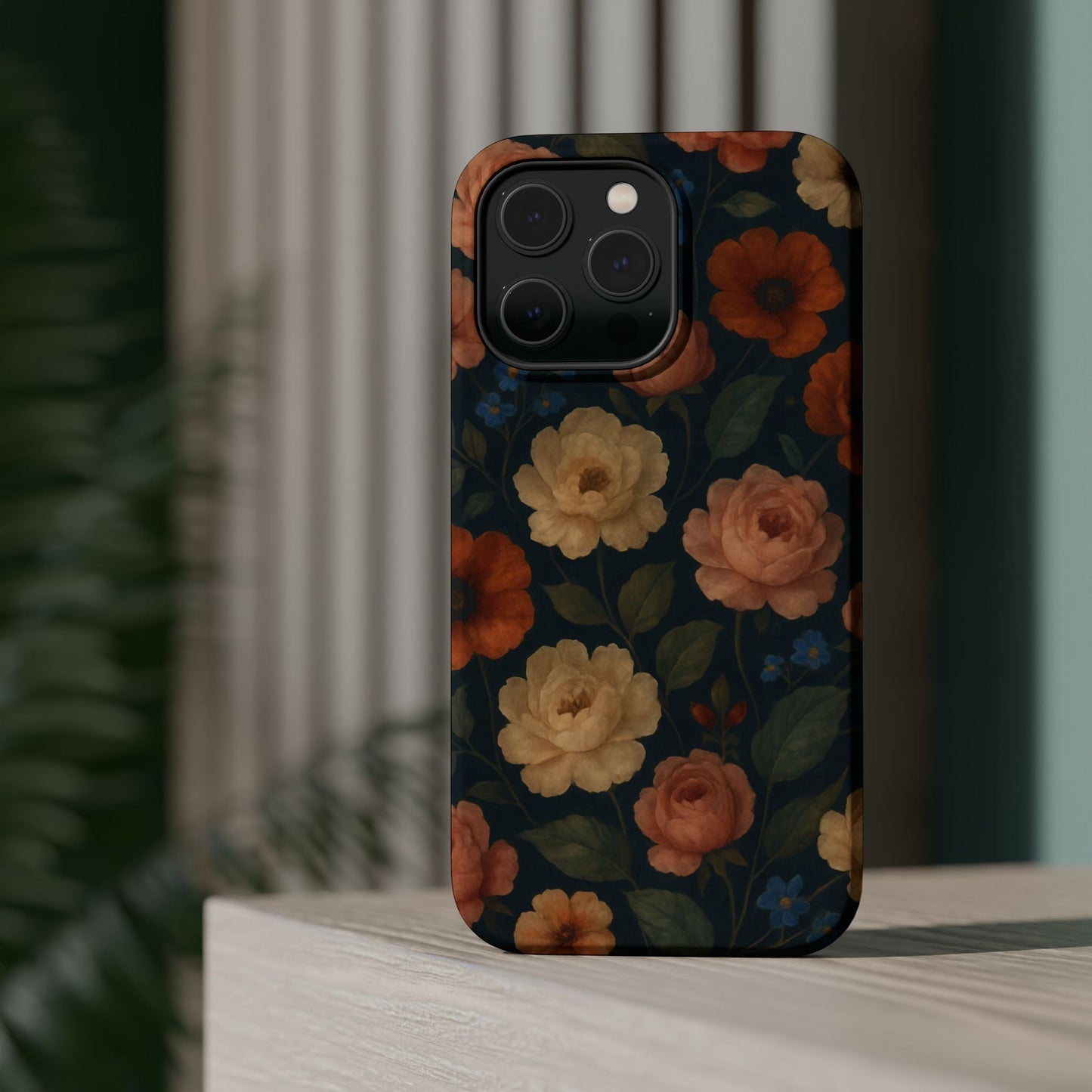 Floral Vintage Rose Magnetic Impact iPhone Case with MagSafe  Shamo's