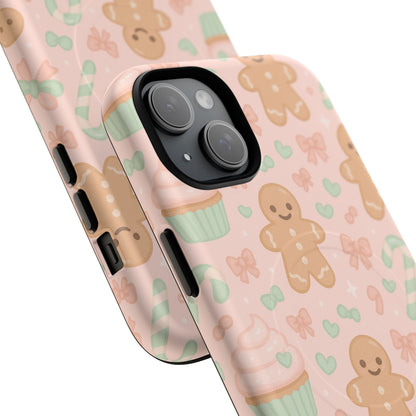 Gingerbread Candy Holiday Tough iPhone Case | compatible with MagSafe