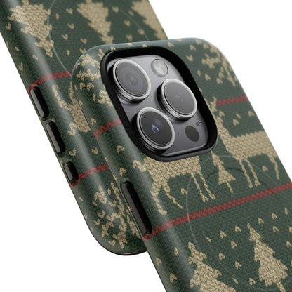 Holiday Knit Reindeer MagSafe Tough iPhone Case