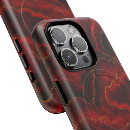 Red Marble iPhone Case with MagSafe - Shamo's