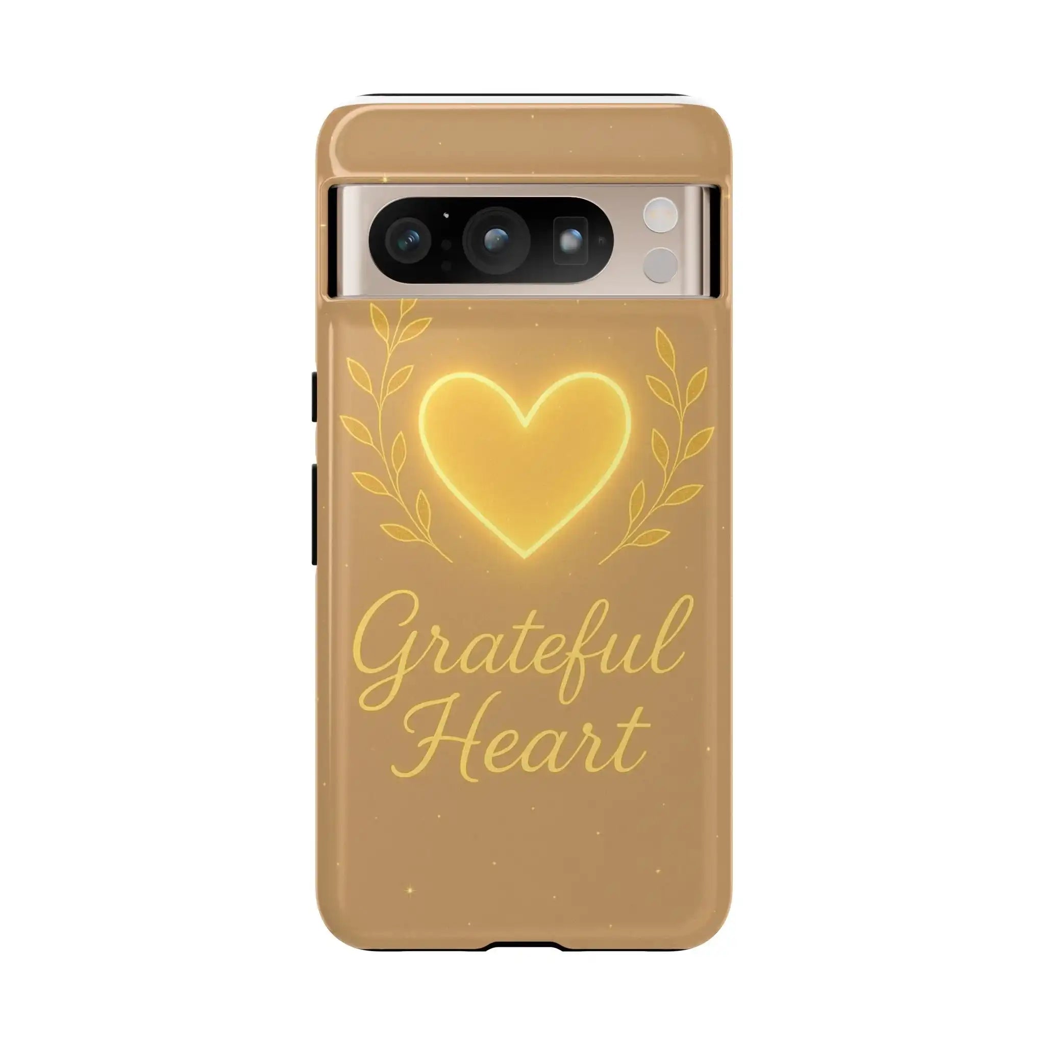 Grateful Heart Phone Case — Warm Neon Heart  Shamo's Google Pixel 8 Pro / Glossy