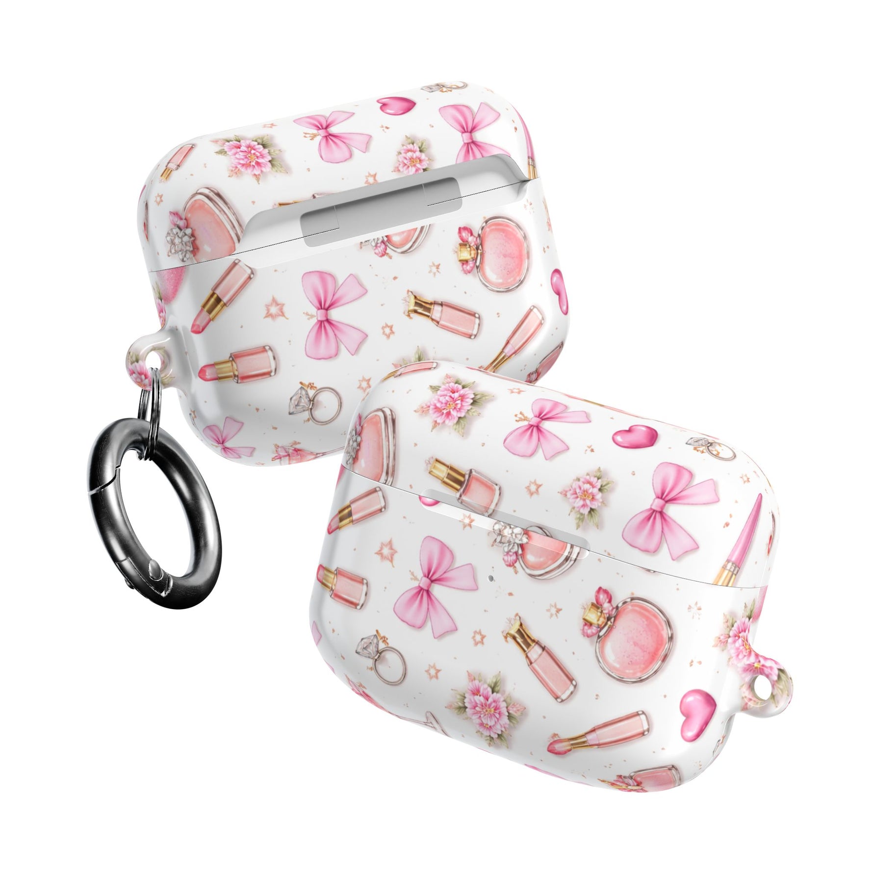 AirPods Case, Pink Beauty Boss Lady Makeup Pattern Silicone Protective Cover