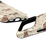 Wild Mustangs – Western Horse Pattern MagSafe Phone Case, glossy compact wide-camera Pro model, port openings and edge details
