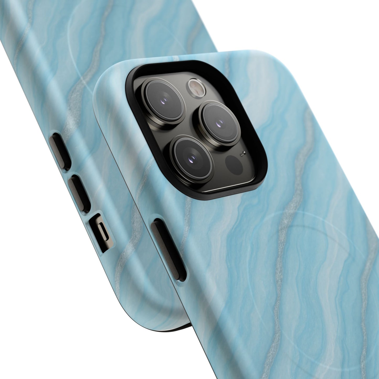 Sky Blue Marble iPhone Case with MagSafe