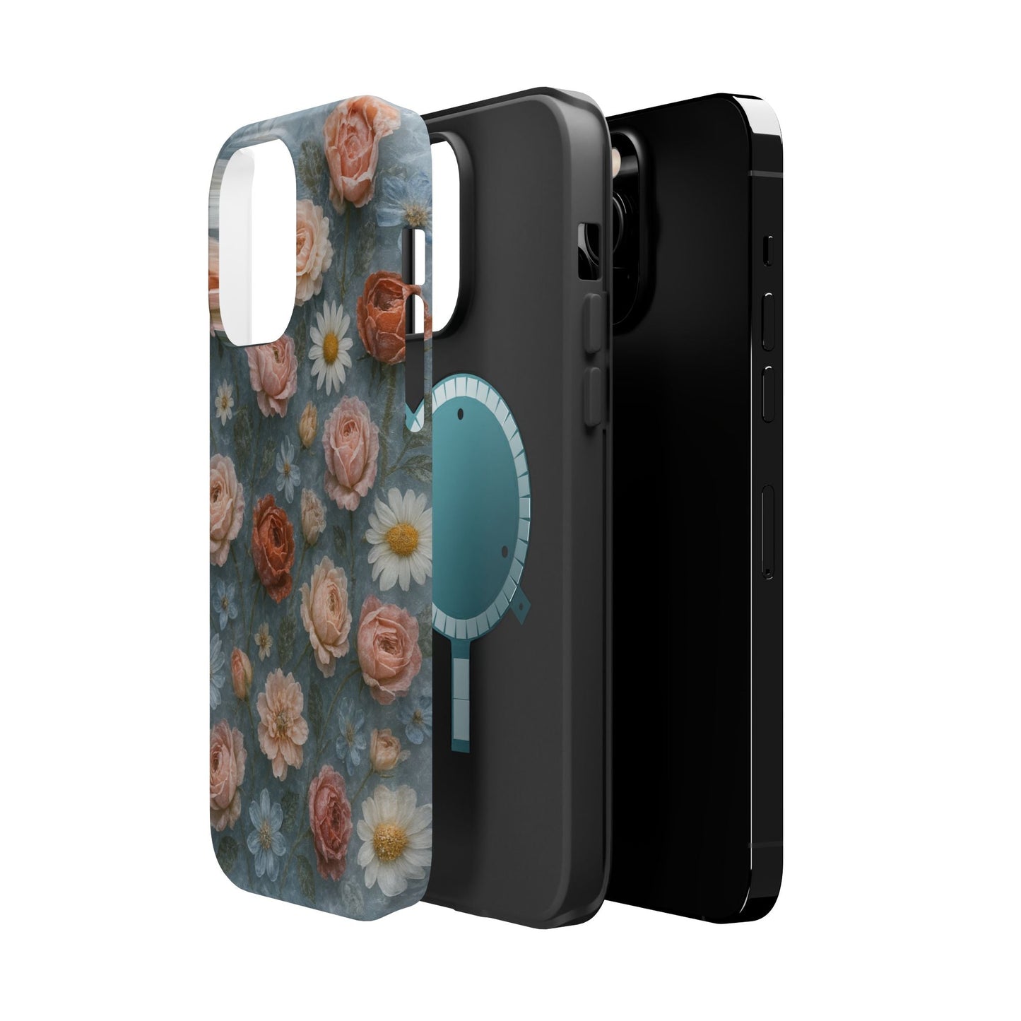 Frozen Floral Vintage Roses & Daisies iPhone Case with MagSafe compatibility  Shamo's