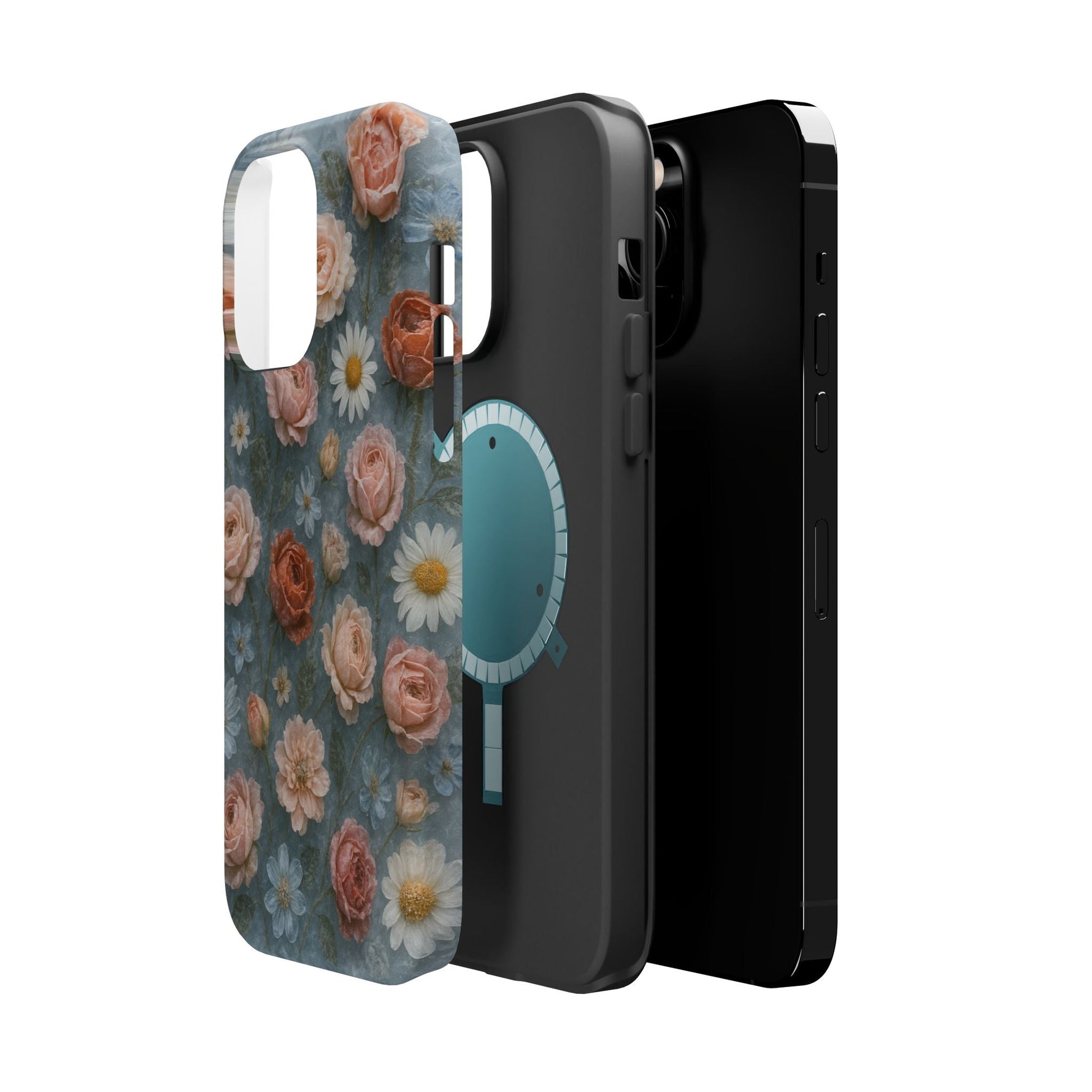 Frozen Floral Vintage Roses & Daisies iPhone Case with MagSafe compatibility  Shamo's