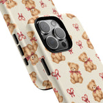 Coque iPhone Ourson des fêtes et sucres d’orge en forme de cœur avec MagSafe