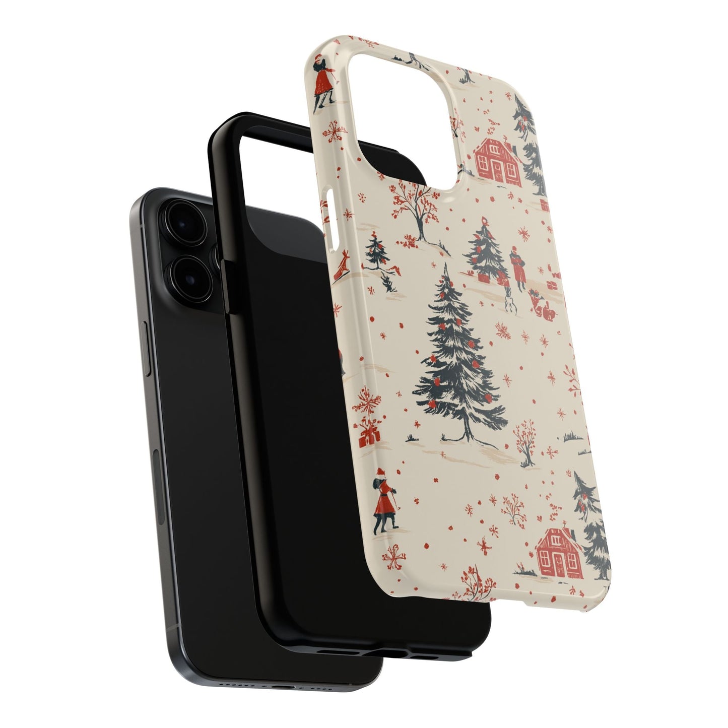 Winter Village Holiday Tough iPhone Case — Vintage Holidays & Snow Scene