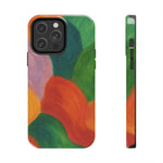 Abstract Color Wave Tough Phone Case — Bold Orange & Green Protective Phone Cover  Shamo's iPhone 14 Pro Max
