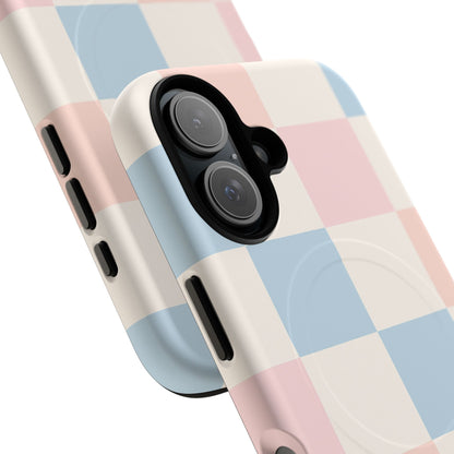 Pastel Checkerboard Pattern iPhone Cases - MagSafe