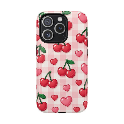 Y2K Cherries & Hearts iPhone Case | MagSafe