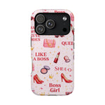 Boss Girl Cosmetic Pattern iPhone Case | MagSafe - iPhone 17 Pro / Glossy - Shamo's