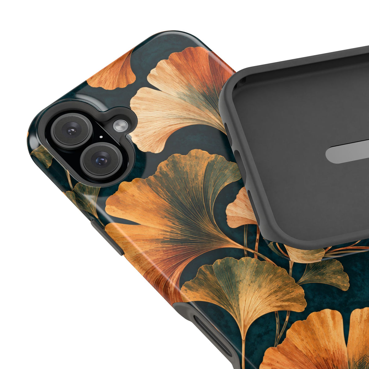 MagSafe charging view: Nocturne Ginkgo MagSafe phone case for iPhone 16 Plus #iphone-16-plus