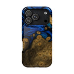 Blue Swirl & Burl Wood Impact iPhone Case | MagSafe compatible  Shamo's iPhone 17 Pro / Glossy