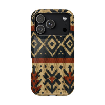 Nordic Knit Pattern MagSafe Impact-Resistant iPhone Case