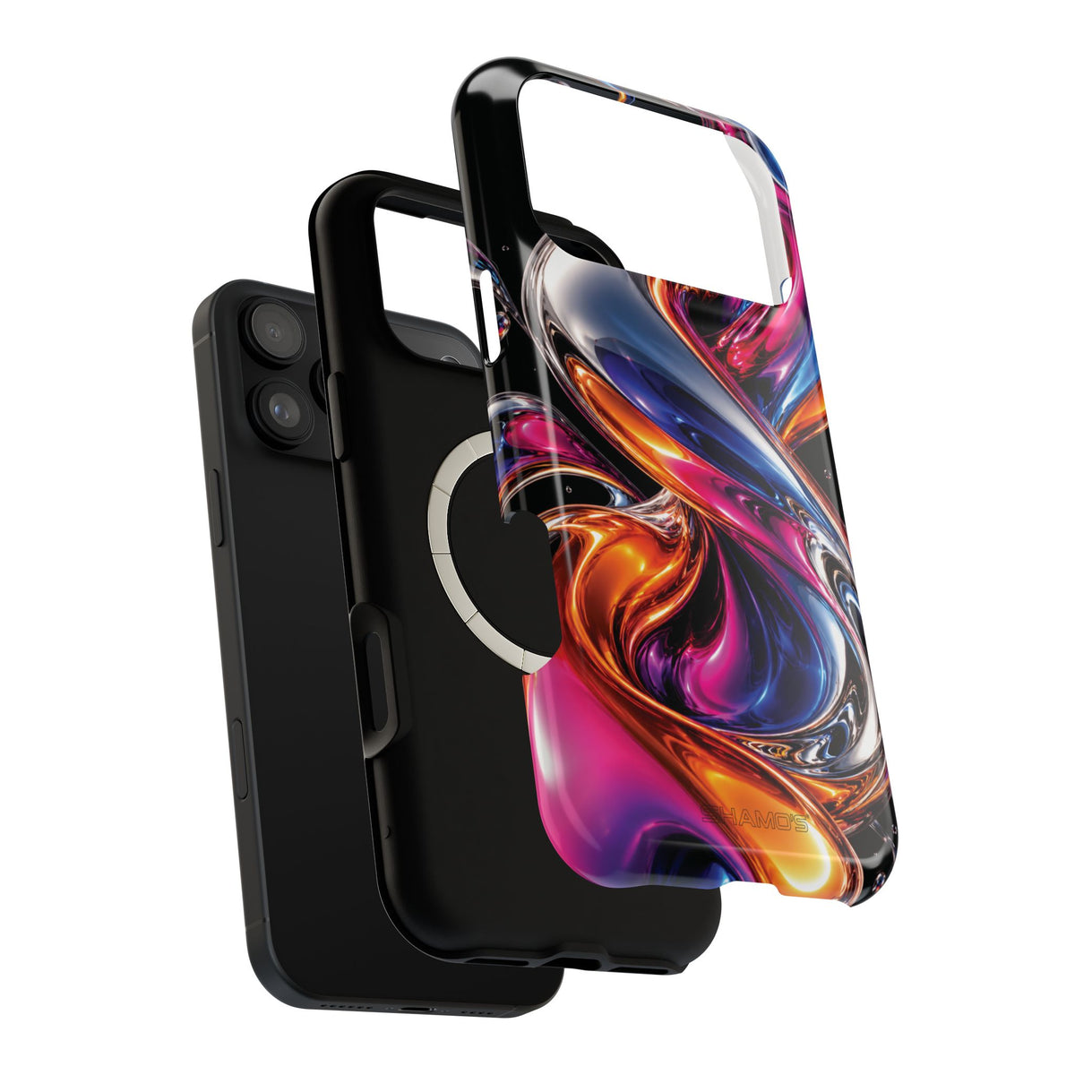 Liquid Aurora MagSafe Phone Case – Colorful Chrome-Effect Swirls | Glossy